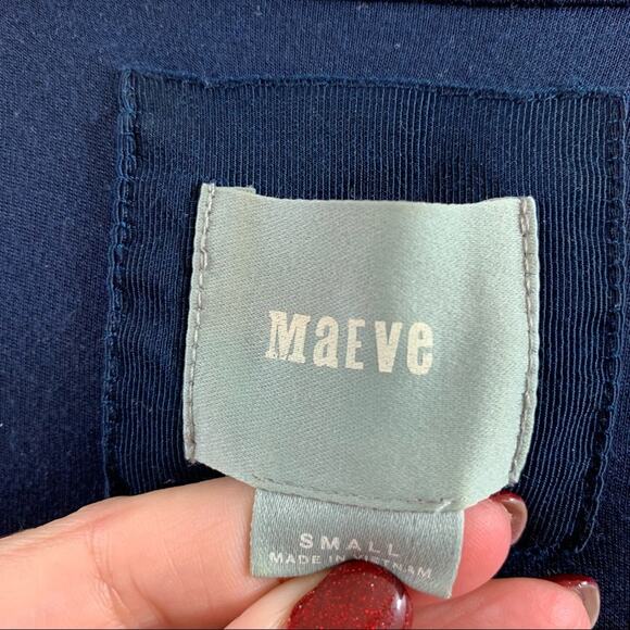 Anthropologie Maeve Wrapped Stripe Column Navy/White Sheath Dress - Picture 5 of 10